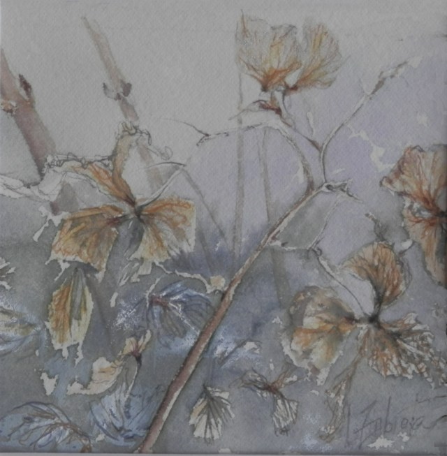 Acuarela y lápiz en papel.11,5x11,5cm.