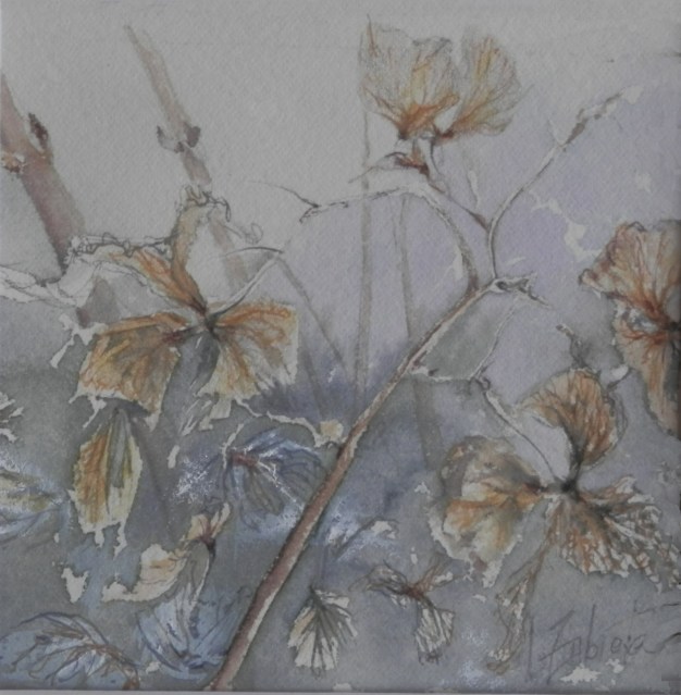 Acuarela y lápiz en papel.11,5x11,5cm.