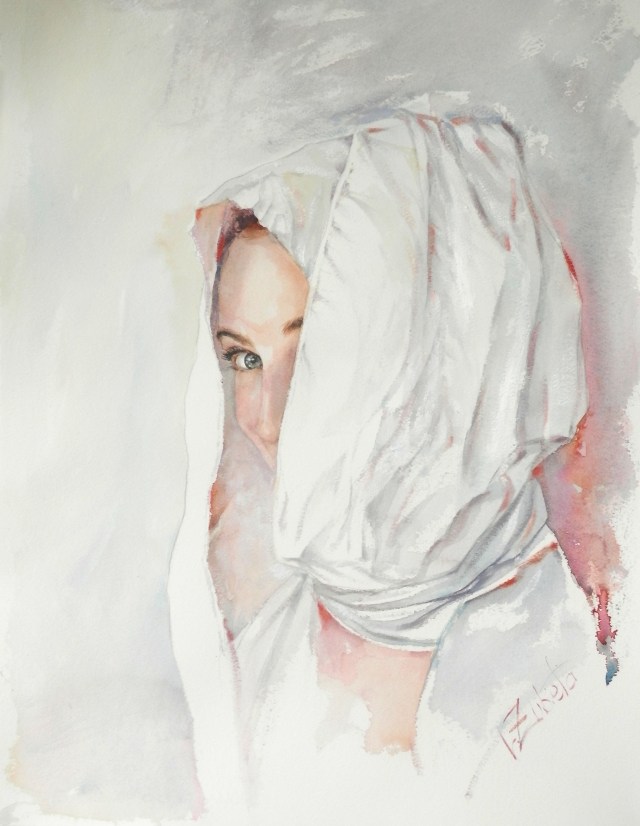 Acuarela y oleo en papel. 40 x 55 cm